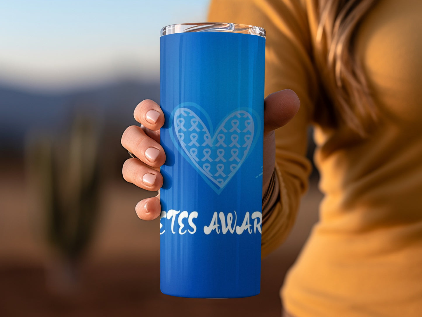 Diabetes Awareness Heart Design Insulated Tumbler