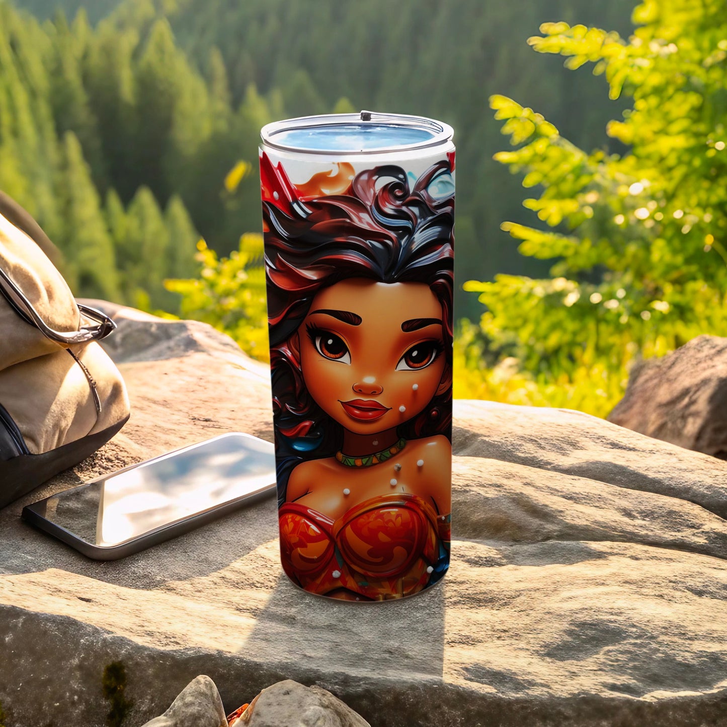 Vibrant Character Art Design Tumbler for Outdoor Enthusiasts