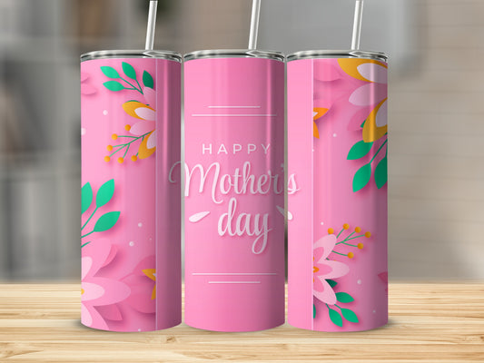 Happy Mother's Day Floral Pink Tumbler Product