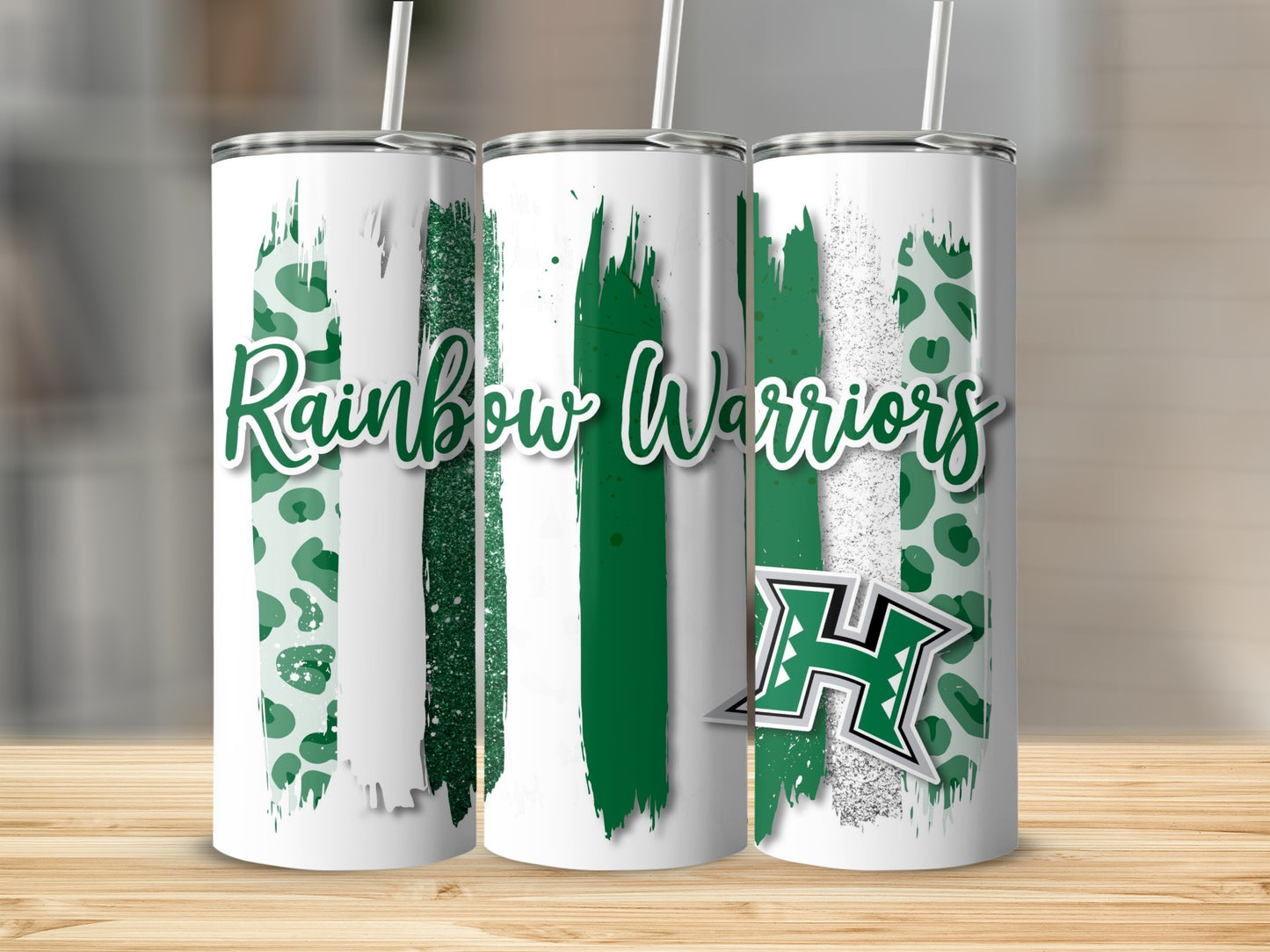 Rainbow Warriors With H Logo Stripes Art Design Tumblers