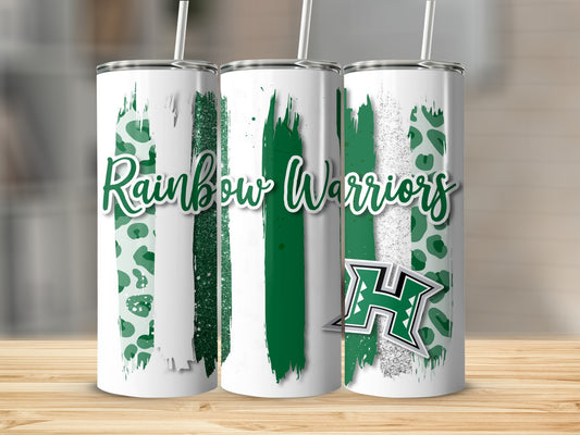 Rainbow Warriors With H Logo Stripes Art Design Tumblers