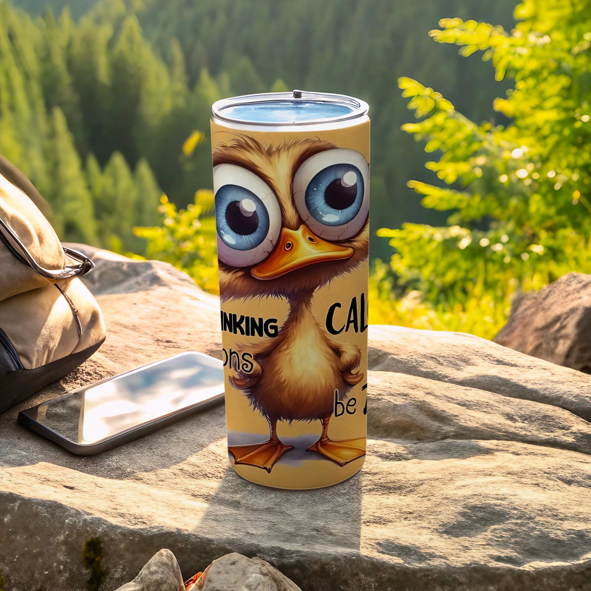 Big-Eyed Cartoon Bird Tumbler for Outdoor Adventures