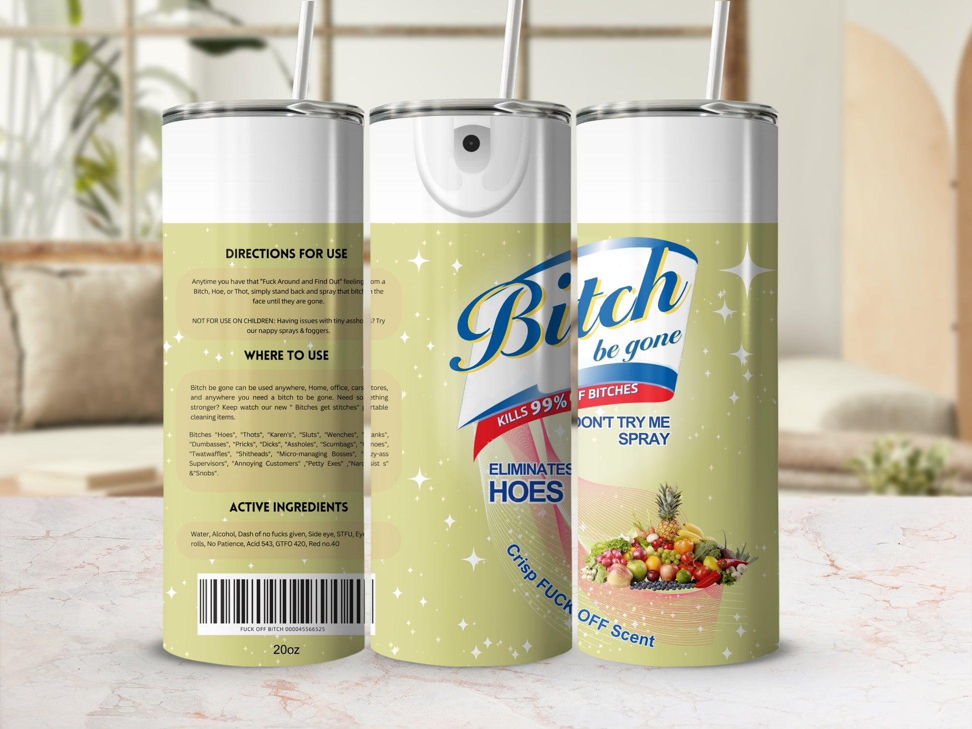 Bitch Be Gone Eliminate Hoes Don't Try Me Spray