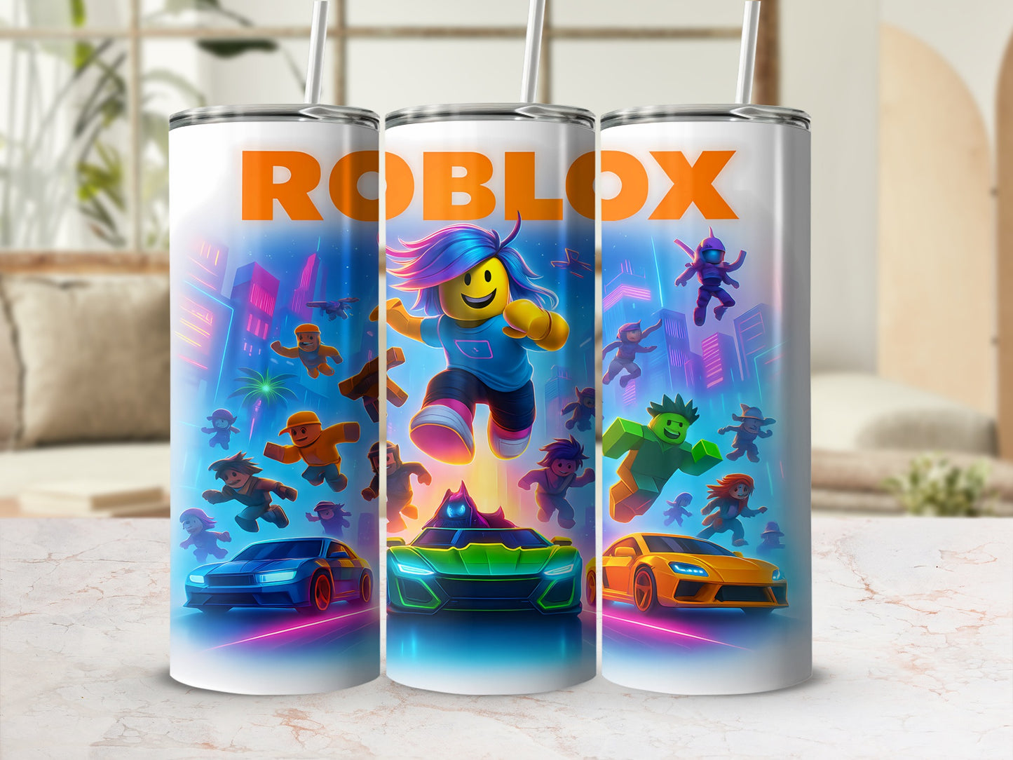 Colorful Animated Game Characters Tumbler