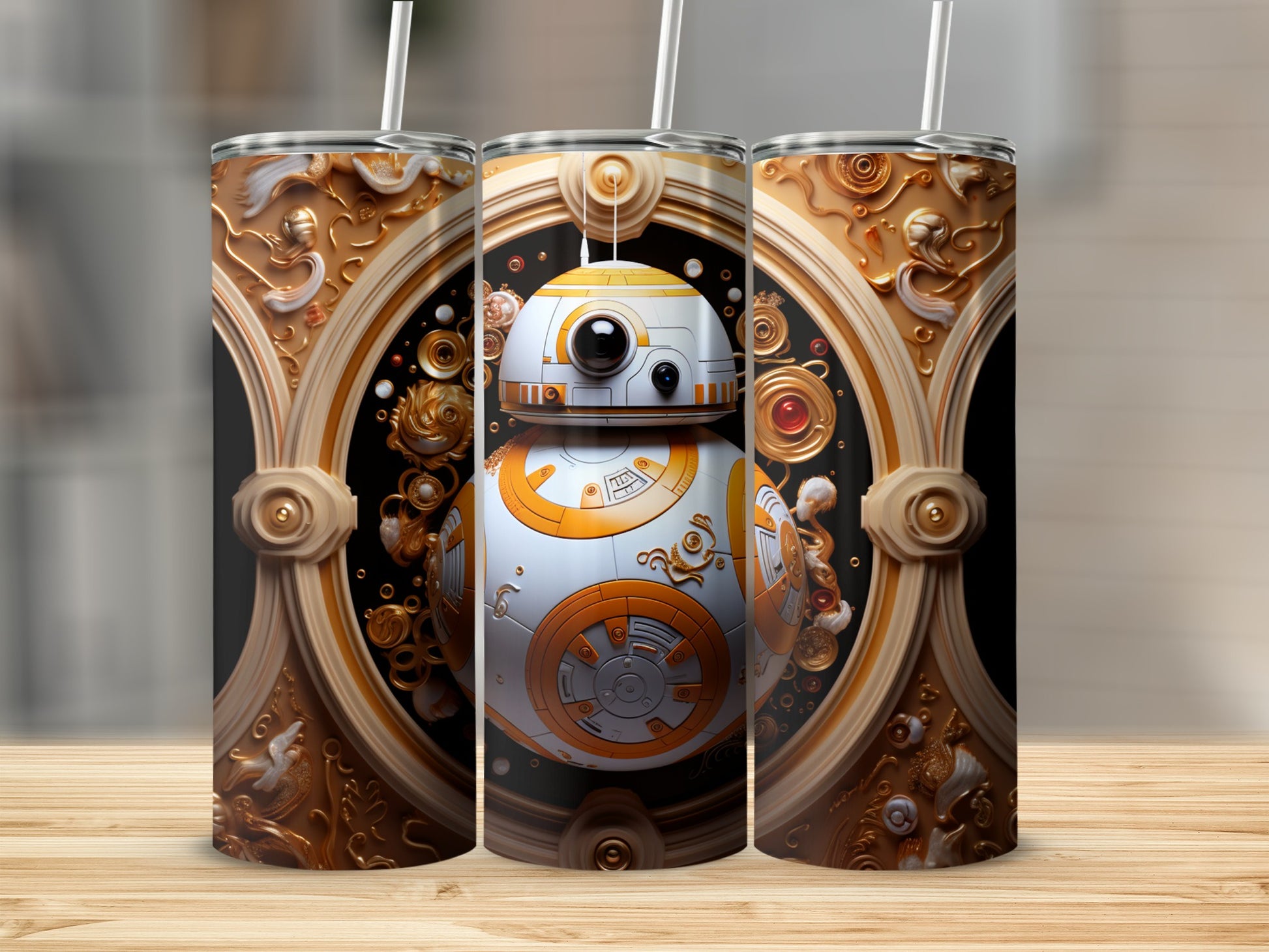 BB-8 Droid Stainless Steel Tumbler Seamless Design