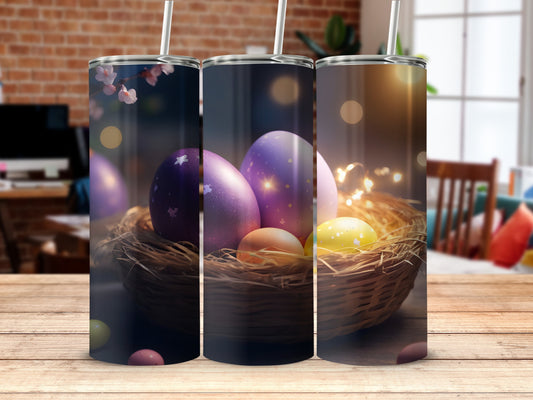 Easter Eggs Basket Cherry Blossoms Bokeh Lights product type