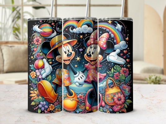 Colorful Cartoon Couple Design Insulated Tumbler Product