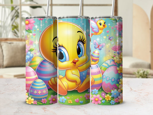 Tweety Easter Eggs Flowers Butterflies Tumbler product type