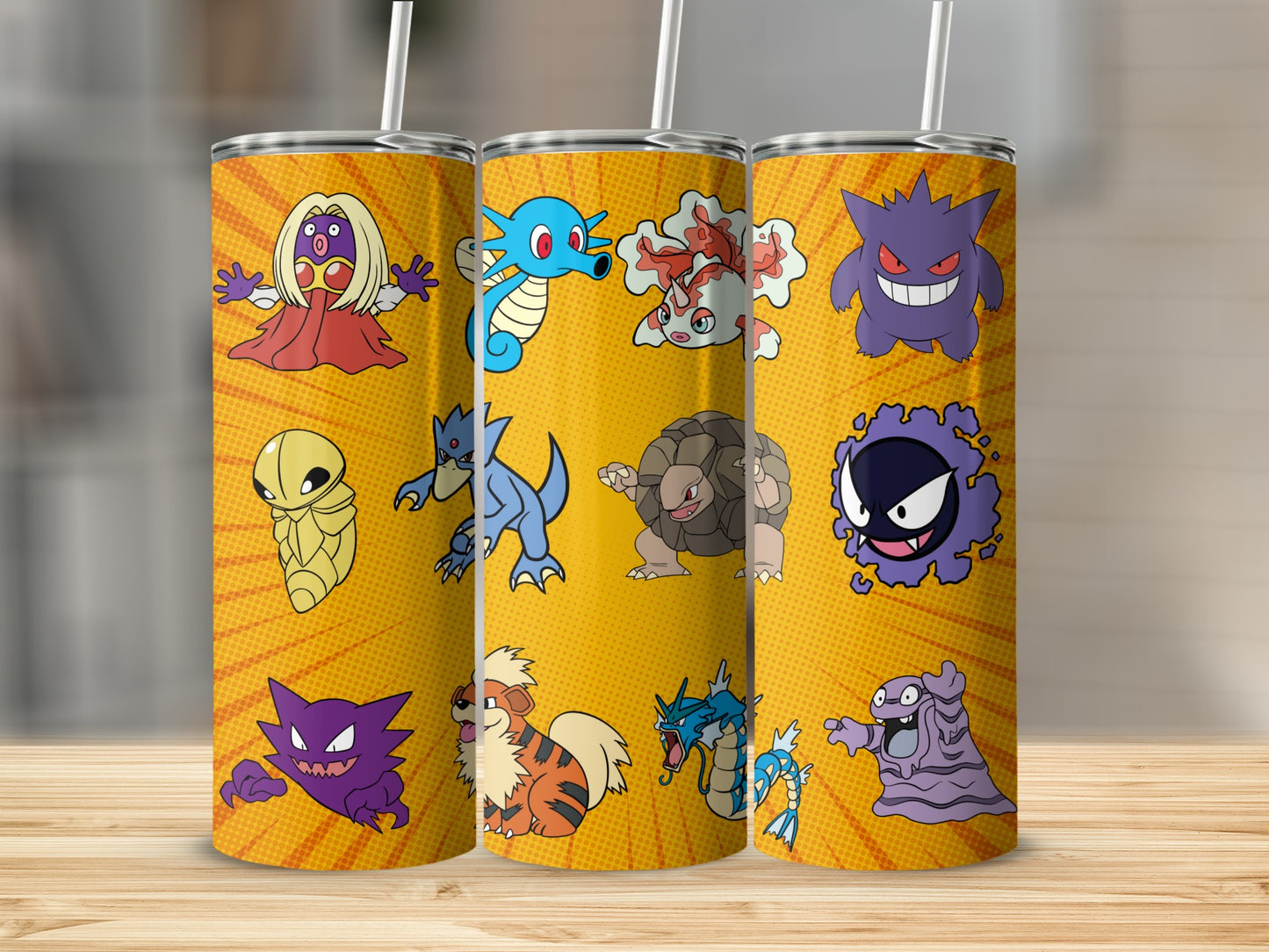 Colorful Anime Monster Characters Yellow Design Tumbler
