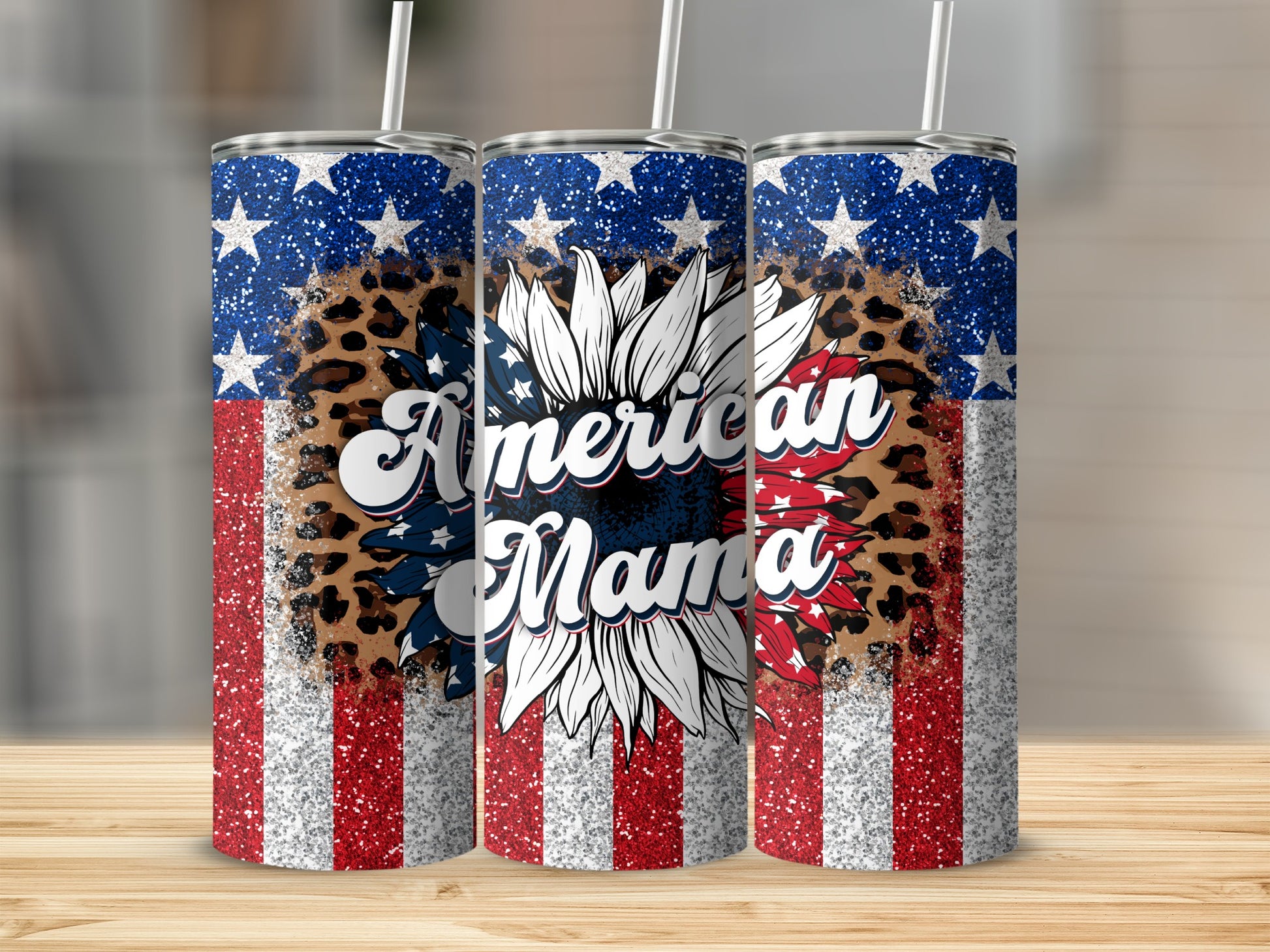 American Mama Flag Leopard Sunflower Tumbler product type