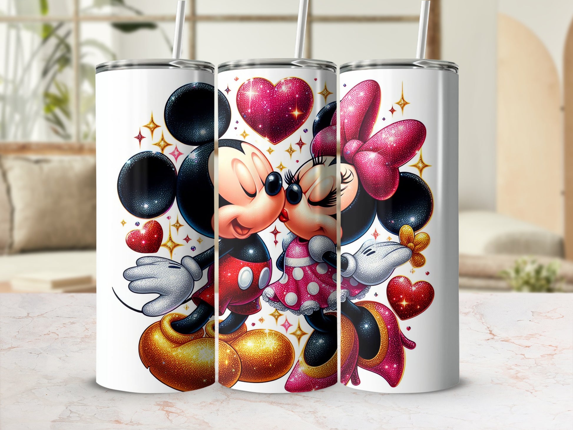 Romantic Cartoon Couple Kissing Design Tumbler