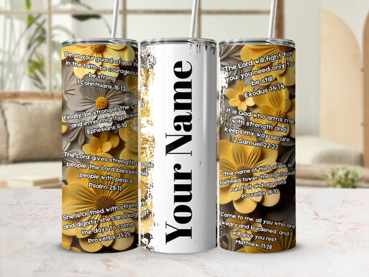 Personalized Tumbler with Inspirational Bible Quotes