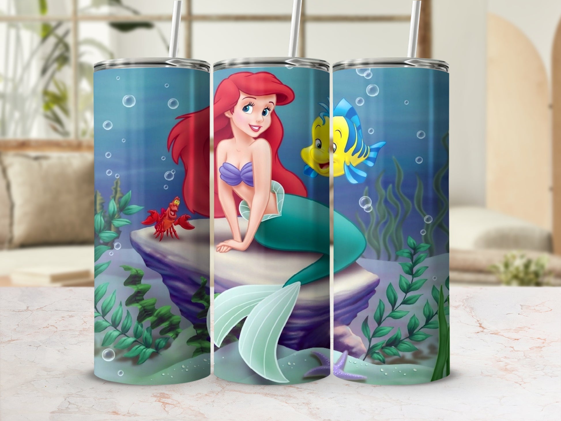 Little Mermaid Themed Insulated Travel Tumbler Product