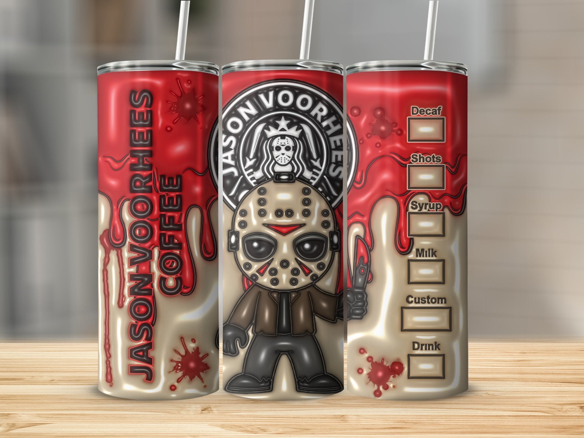 Jason Voorhees Coffee Tumbler for Horror Fans