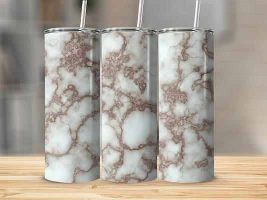 Elegant Marble Rose Gold Veins Design Abstract Art Tumblers