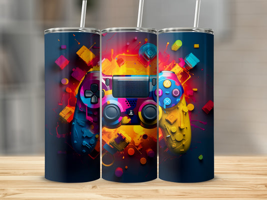 Vibrant Gaming Controllers Design Tumbler Product