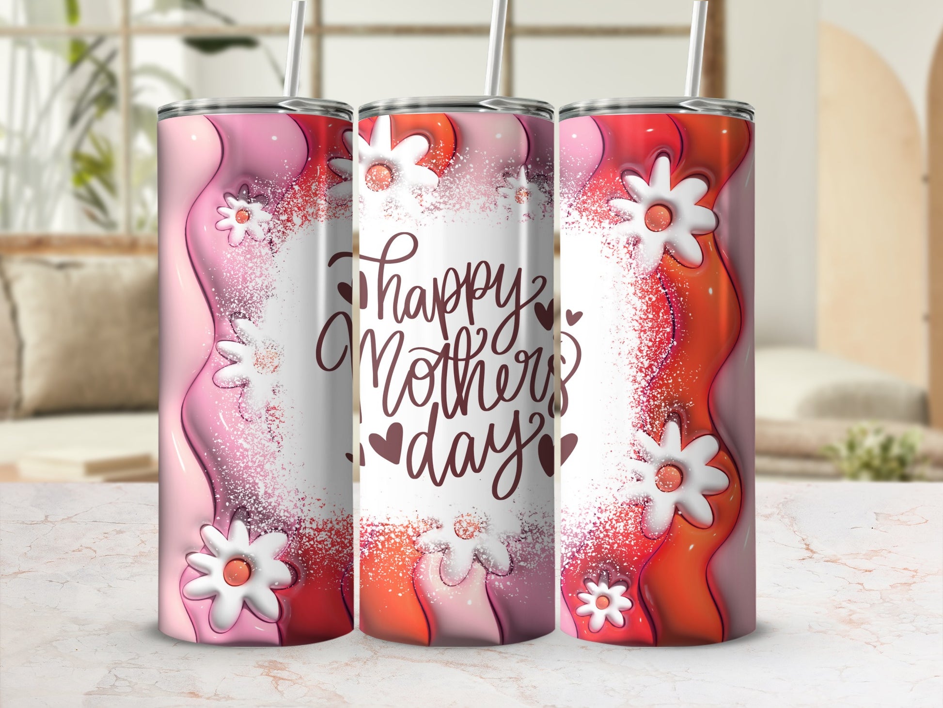 Happy Mother's Day Floral Tumbler Mother's Day Gift