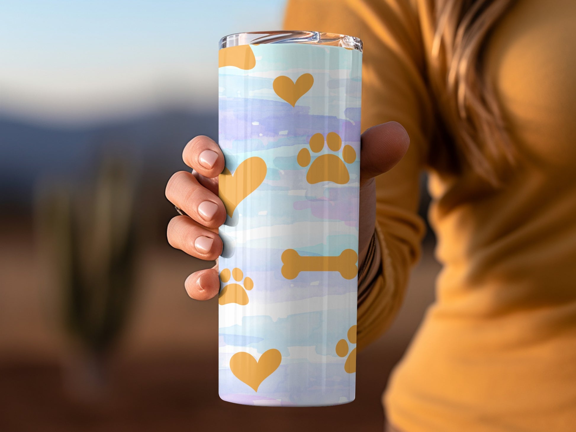 Adorable Paw Prints and Hearts Themed Tumbler for Pet Lovers