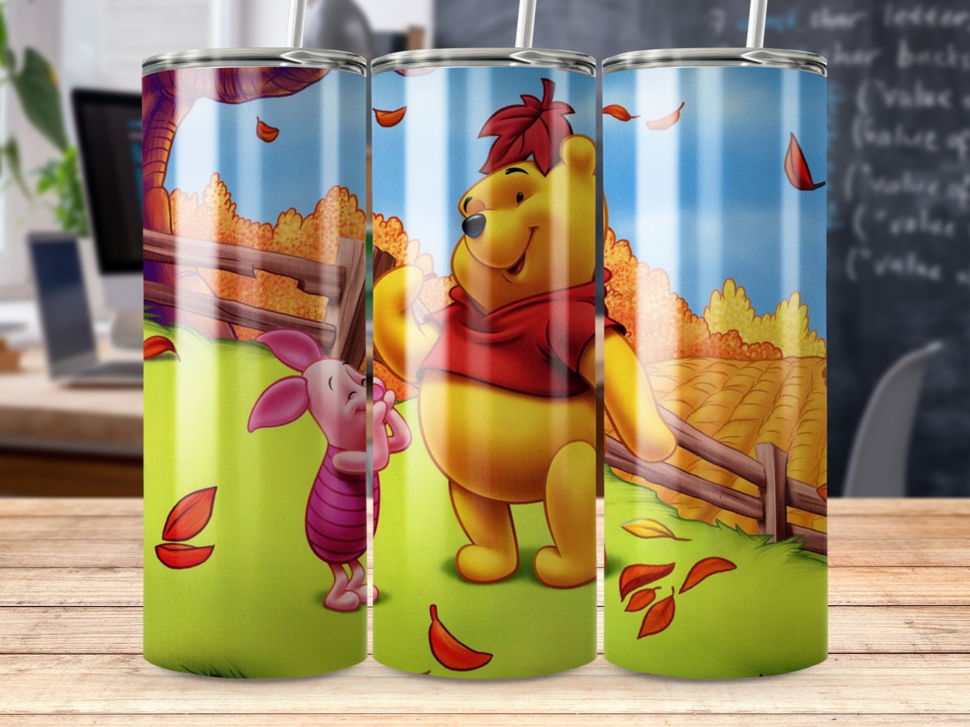 Colorful Winnie the Pooh and Piglet Tumblers