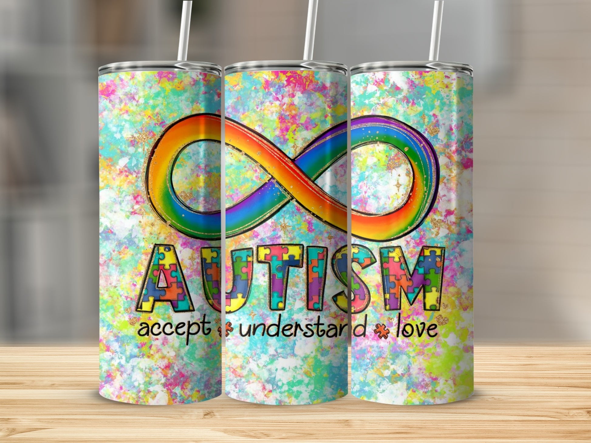 Autism Accept Understand Love Inspirational Tumbler