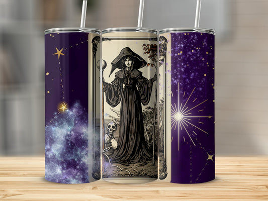 Gothic Witch Starry Night Tumbler for Unique Gifts