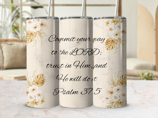 Inspirational Psalm 37:5 Floral Design Product