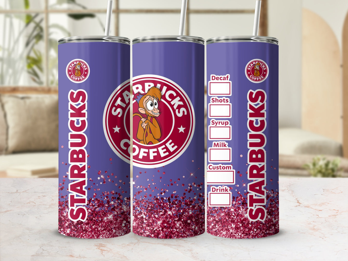 Starbucks Coffee Tumbler Cup with Glitter Design