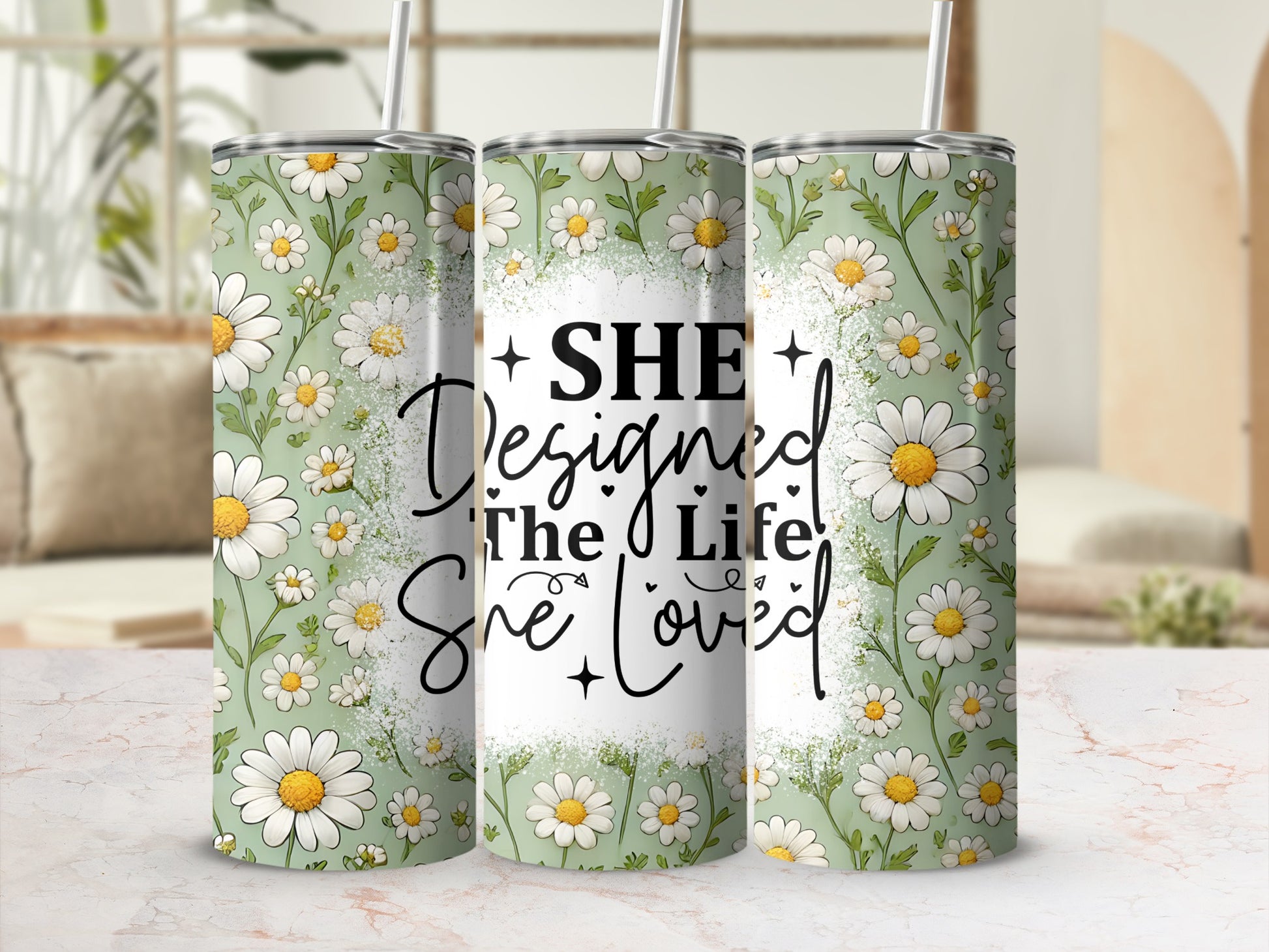 She Designed The Life She Loved Floral Tumbler