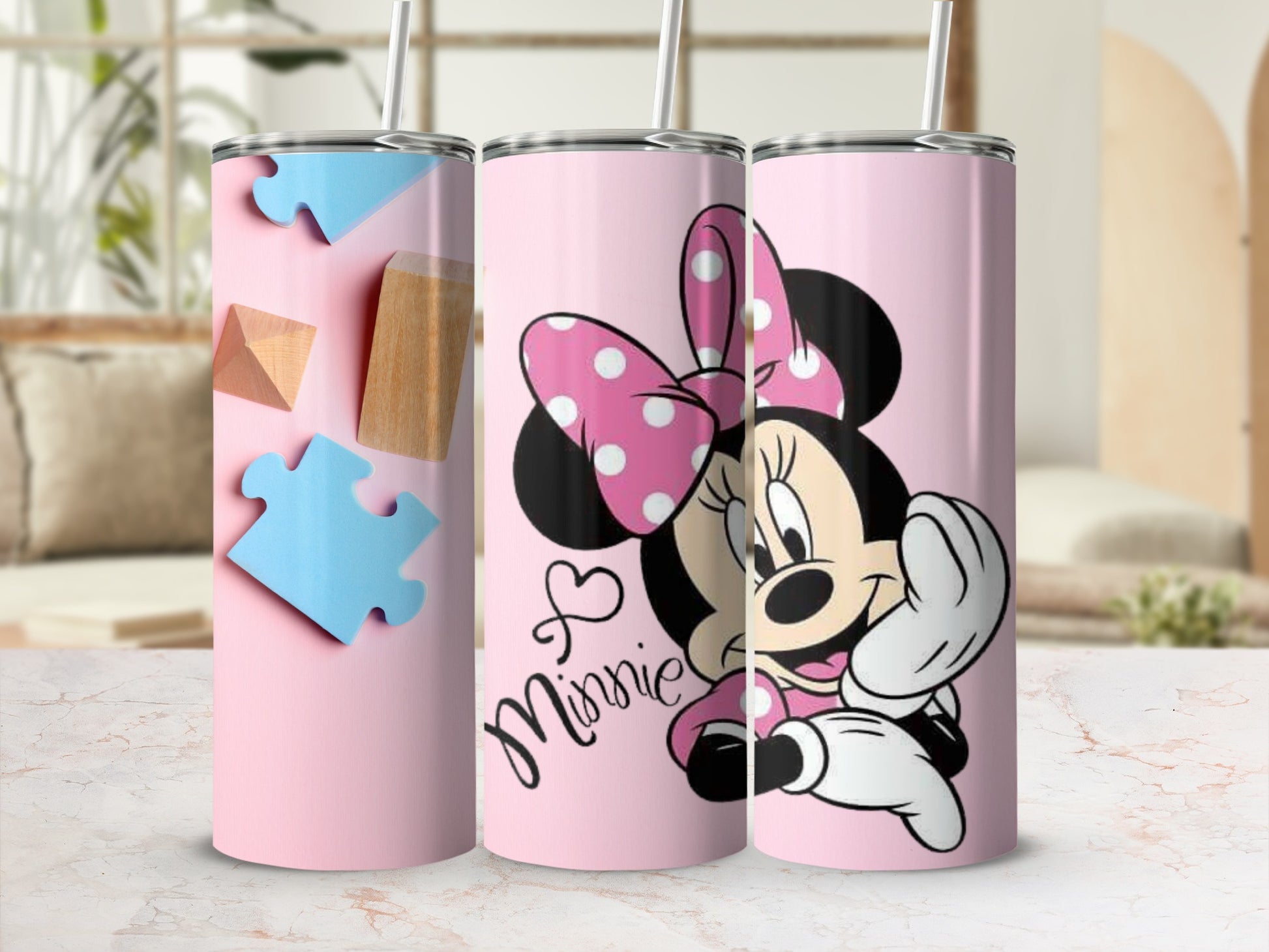 Minnie Mouse Pink Tumbler for Kids and Adults