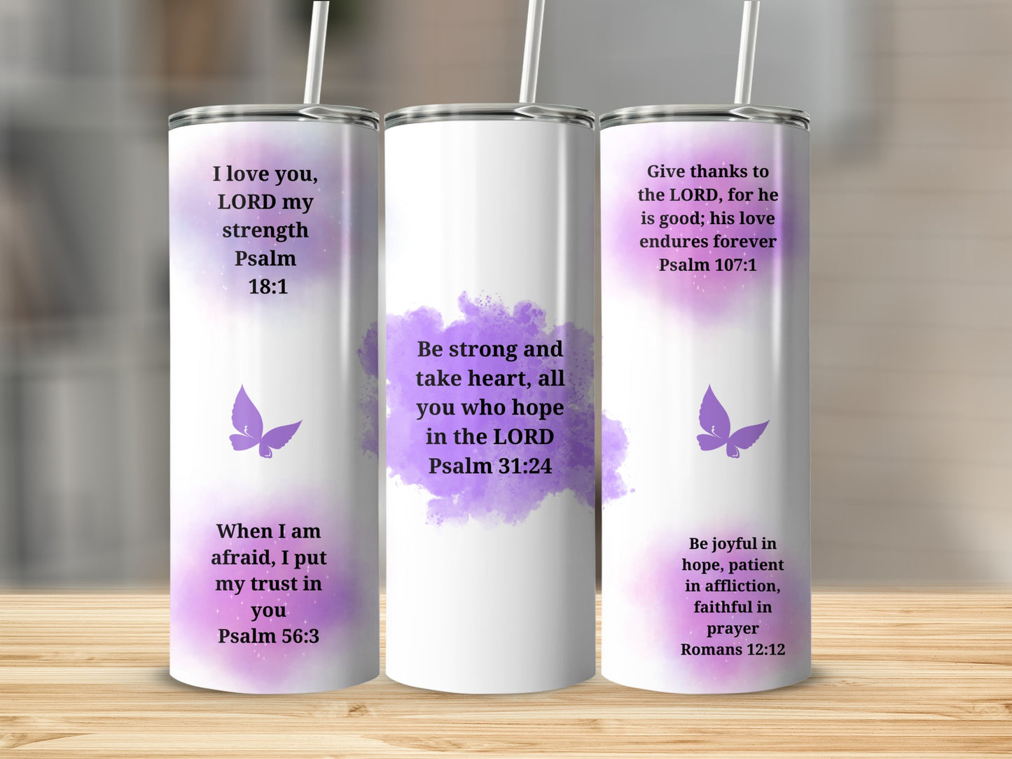 Inspirational Bible Verses Stainless Steel Tumbler