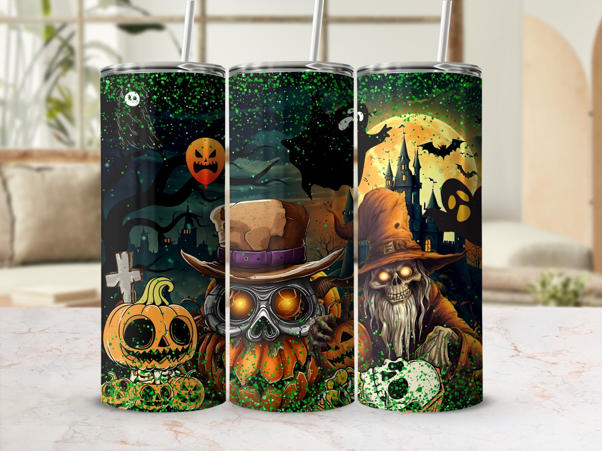 Spooky Halloween Themed Reusable Drink Tumbler