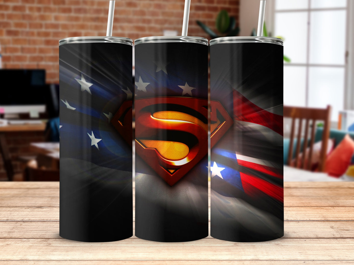 Patriotic Superman Shield American Flag Tumbler product type