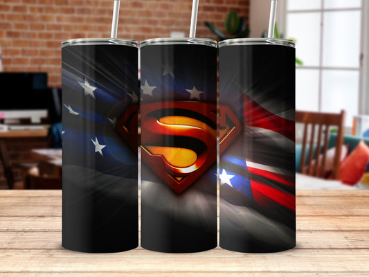 Patriotic Superman Shield American Flag Tumbler product type