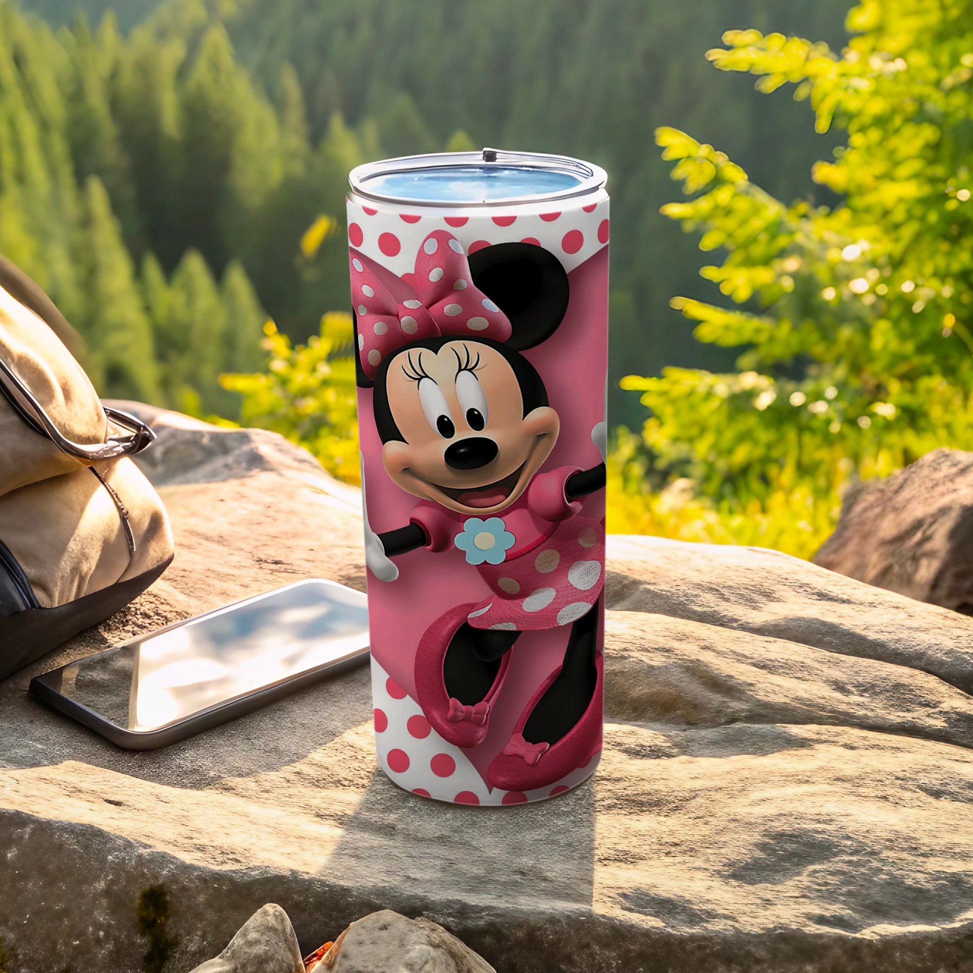 Cute Minnie Mouse Pink Polka Dot Design Tumbler