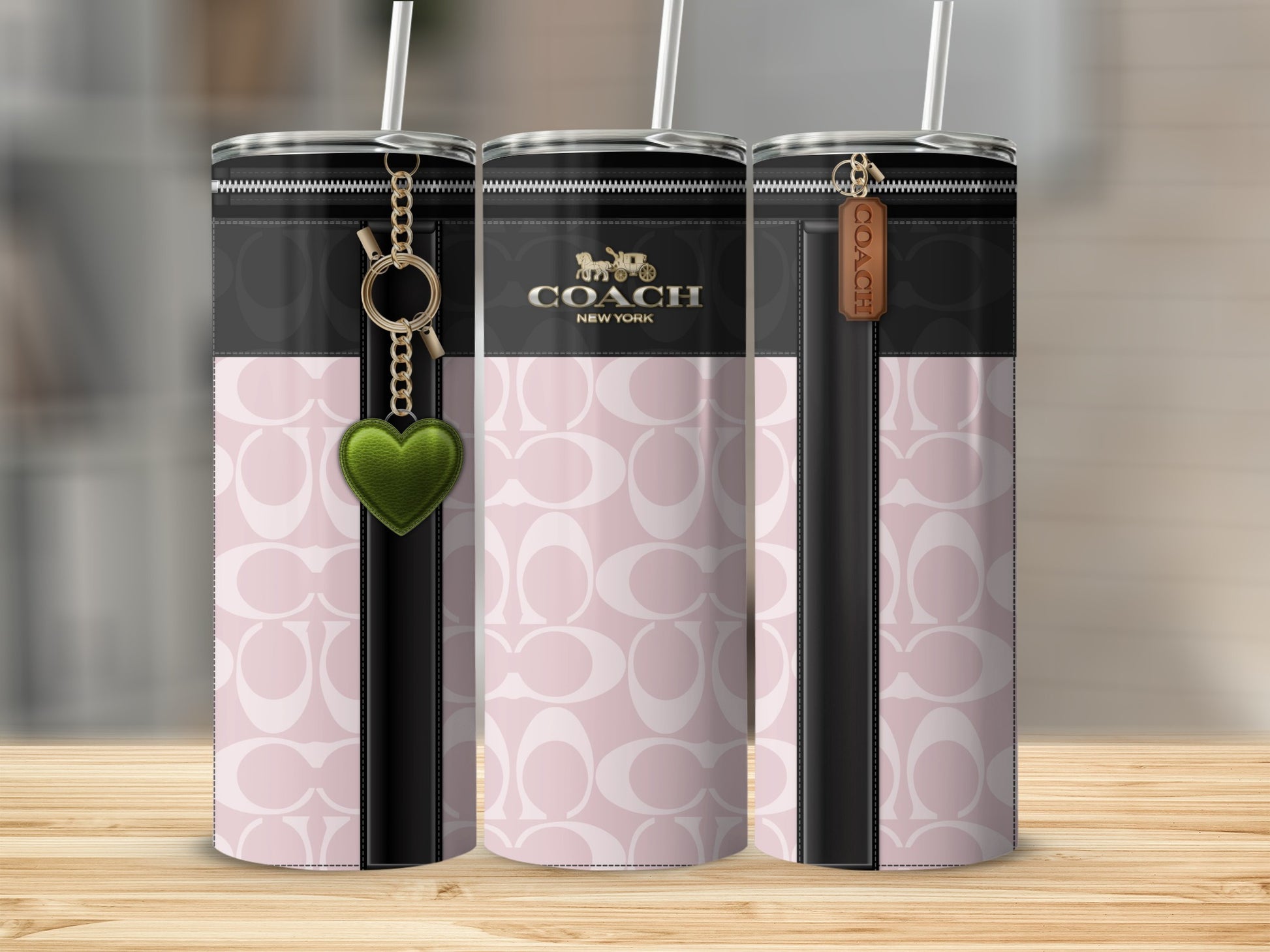 Stylish Coach New York Patterned Tumbler Set