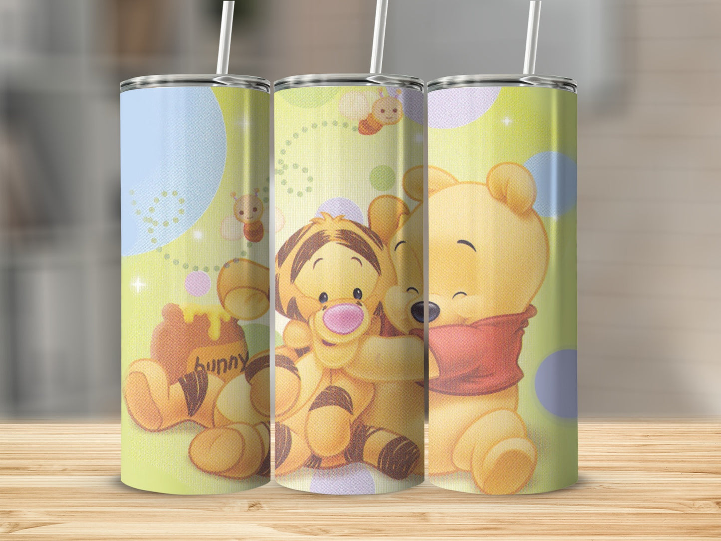 Winnie the Pooh Tigger Hug Honey Bees Circles Tumblers