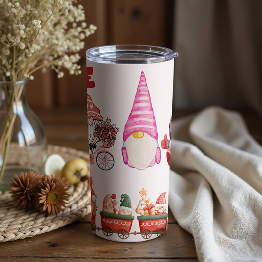 Adorable Christmas Gnome Tumbler with Festive Design