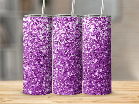 Sparkling Purple Glitter Design Insulated Tumbler Product