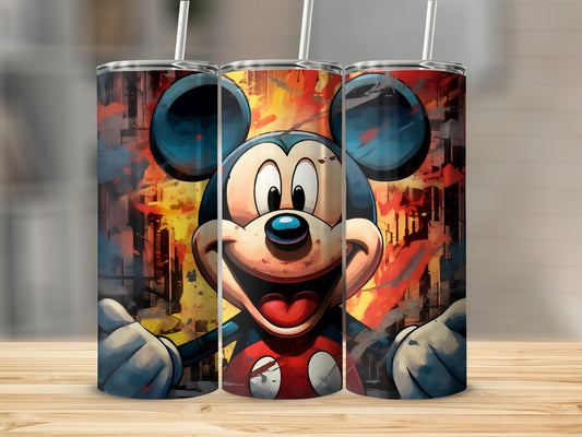 Vibrant Mickey Mouse Tumbler with Unique Art Design
