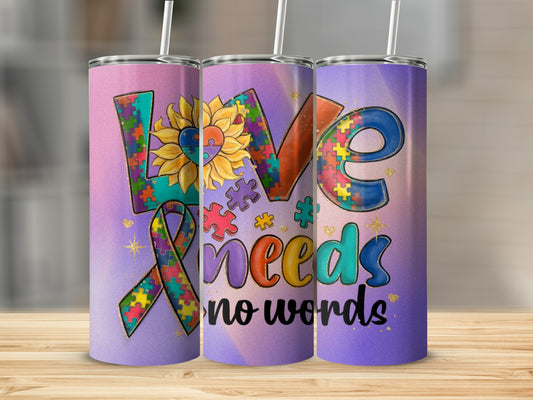 Love Needs No Words Puzzle Tumbler Product