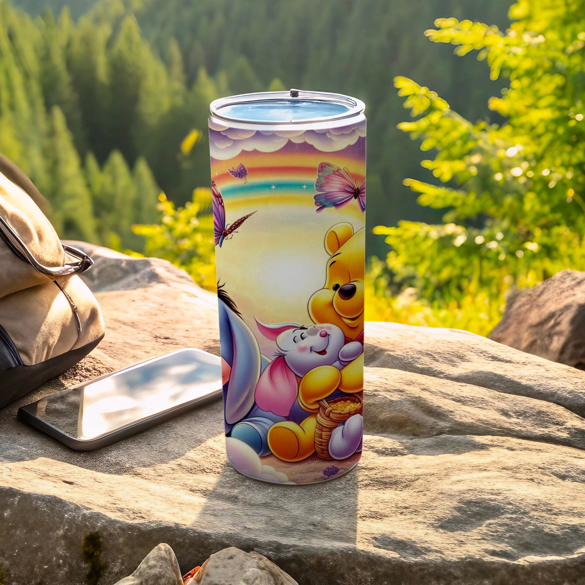 Vibrant Outdoor Winnie the Pooh and Piglet Tumbler