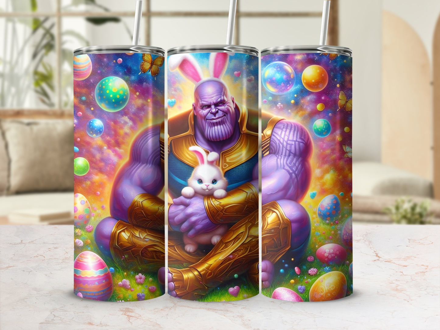 Thanos Bunny Ears White Bunny Easter Eggs Tumbler product type