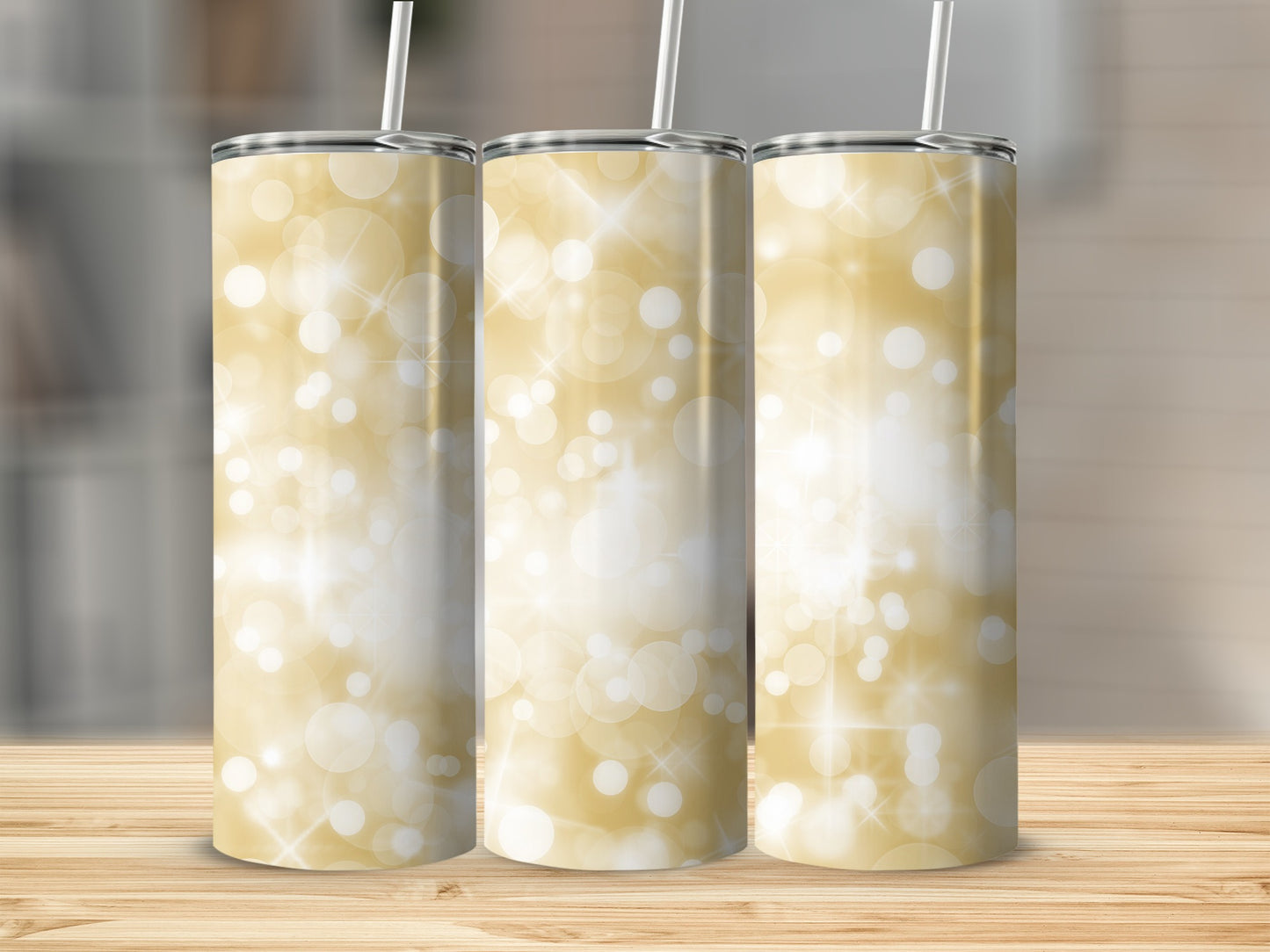 Sparkling Bokeh Light Design Stainless Steel Tumbler