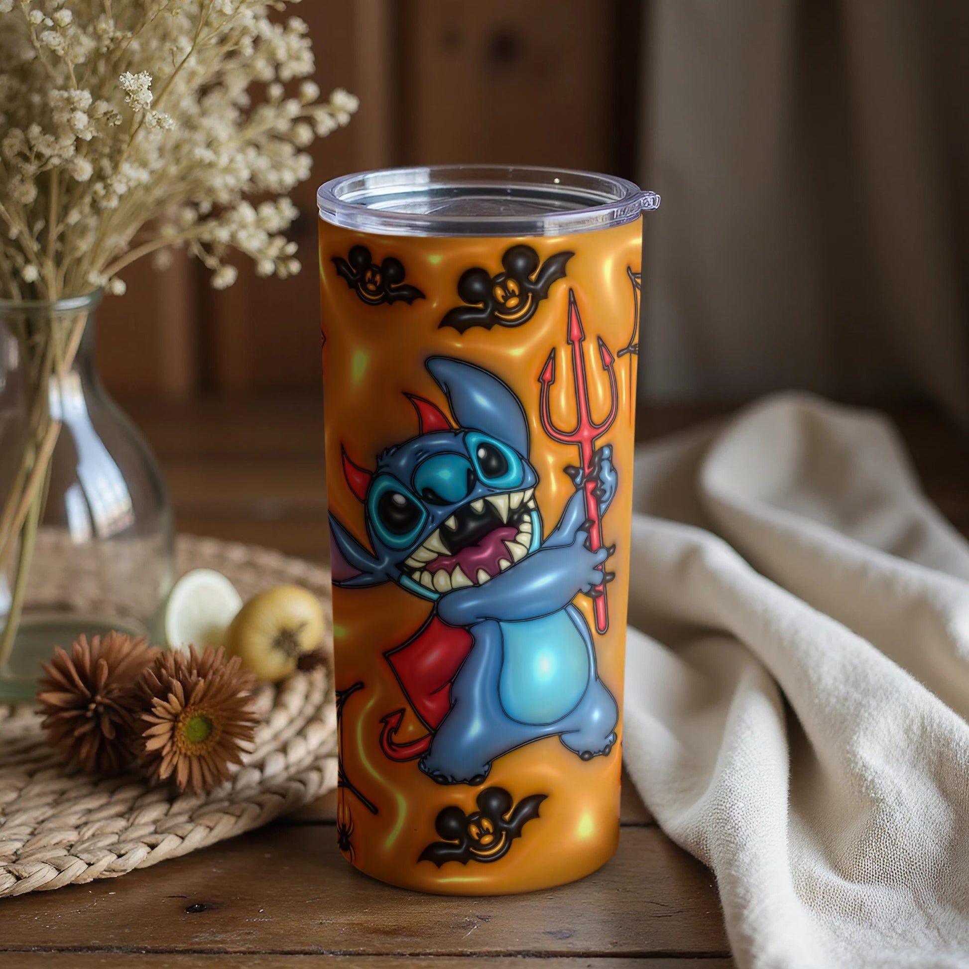 Devil Blue Alien Character Glowing Orange Cup Product