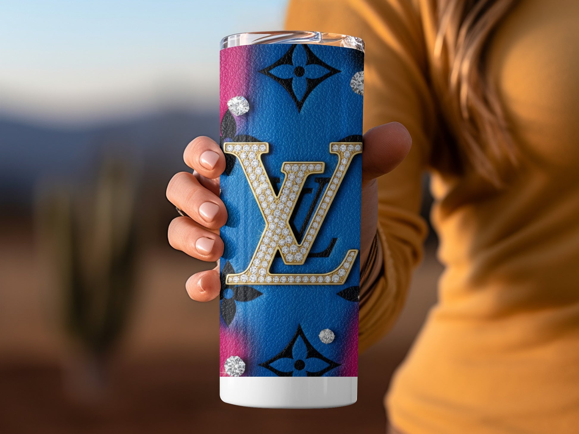 Luxury Monogram Insulated Tumbler Cup for Stylish Drinks