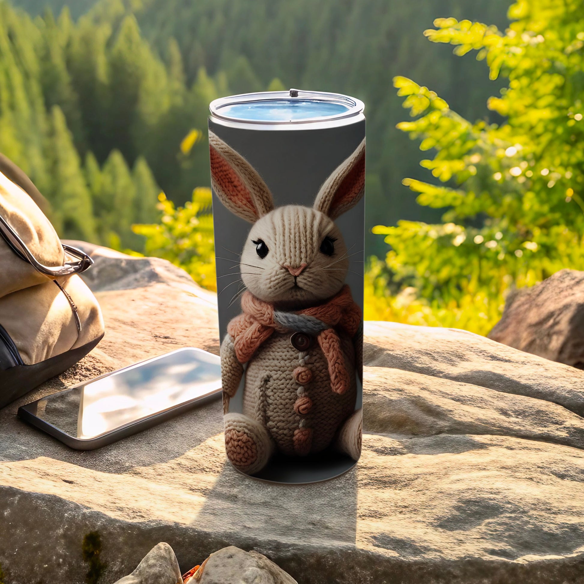 Knitted Rabbit Scarf Cute Bunny Travel Tumbler product type