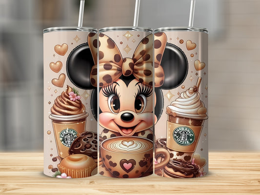 Minnie with Coffee Tumbler Customized Art Design
