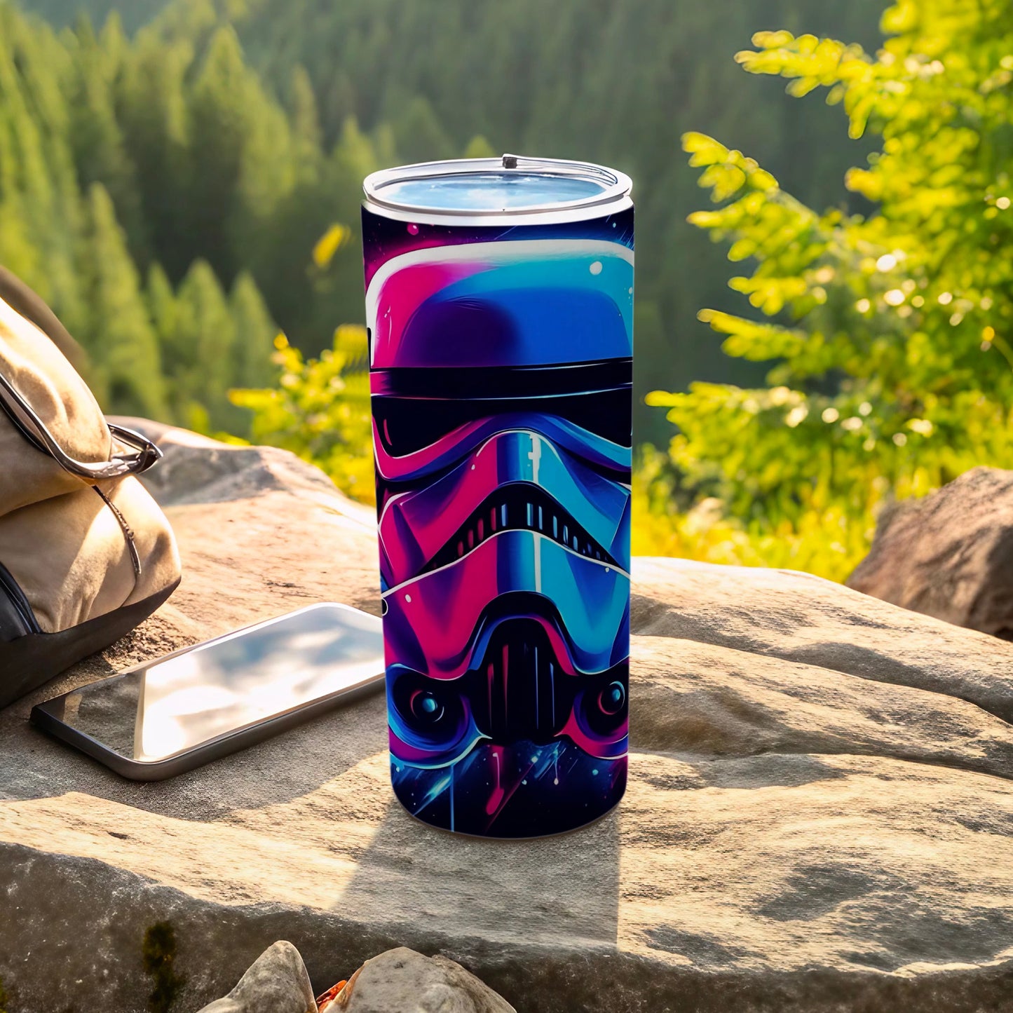 Neon Galactic Stormtrooper Helmet Tumbler product type