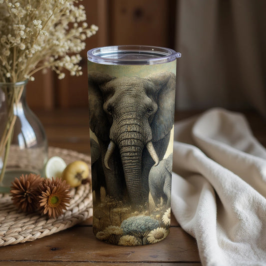 Majestic Elephant Design Insulated Tumbler Cup Product