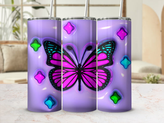 Lavender Purple Pink Butterfly Glossy Star Tumbler product type